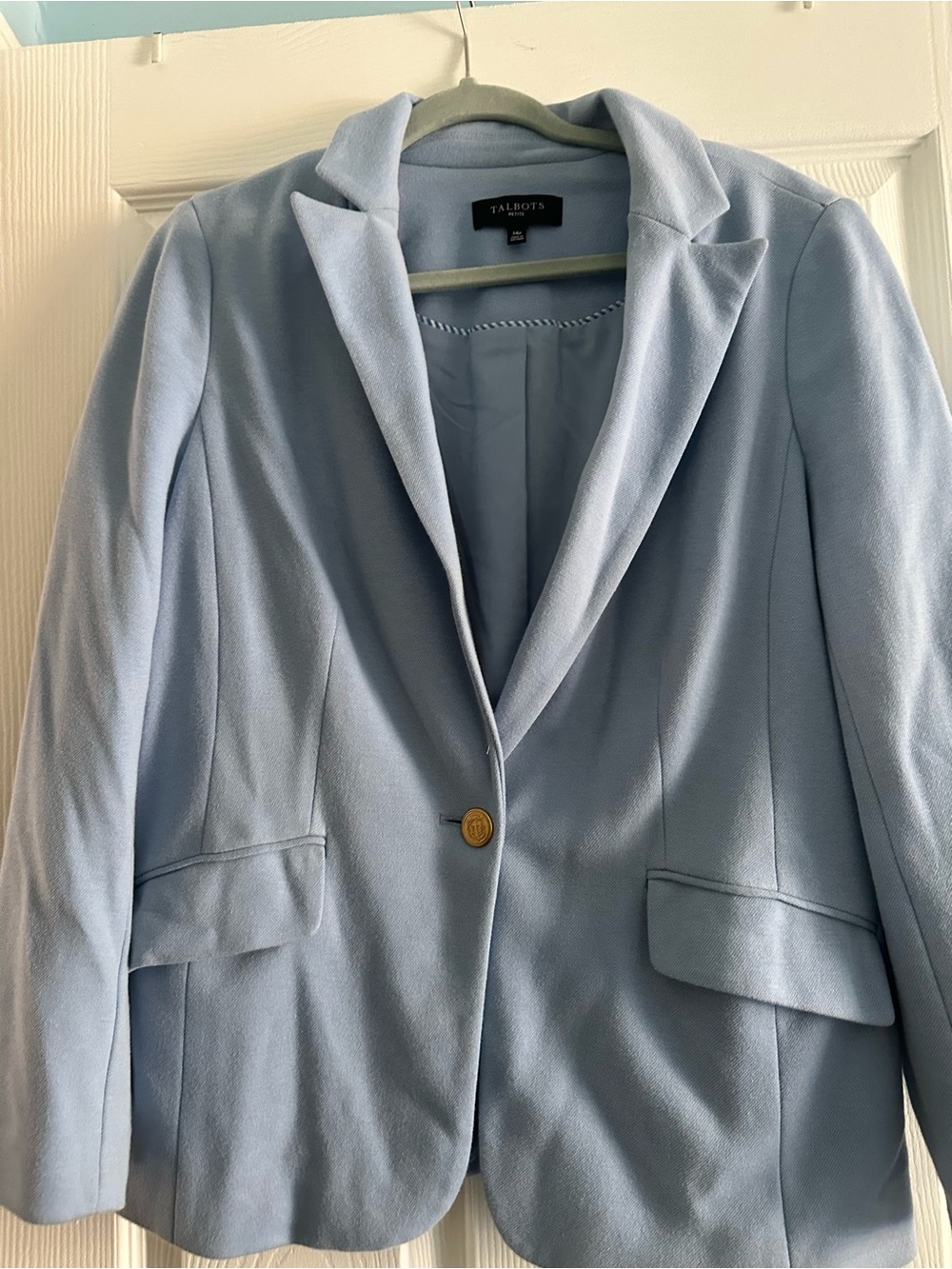 Talbots Pale Blue Single-Button Tailored Blazer